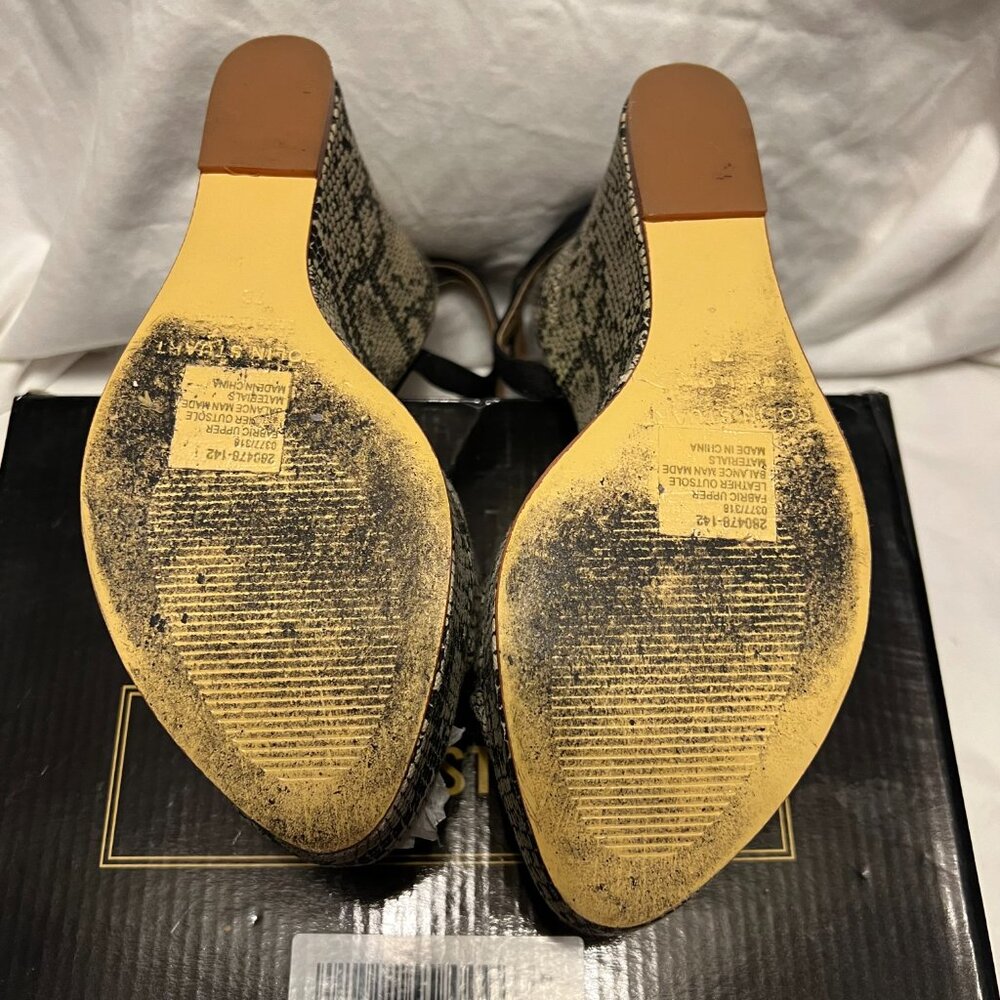 Colin Stuart Black & Tan Python Platform Shoes - image 3